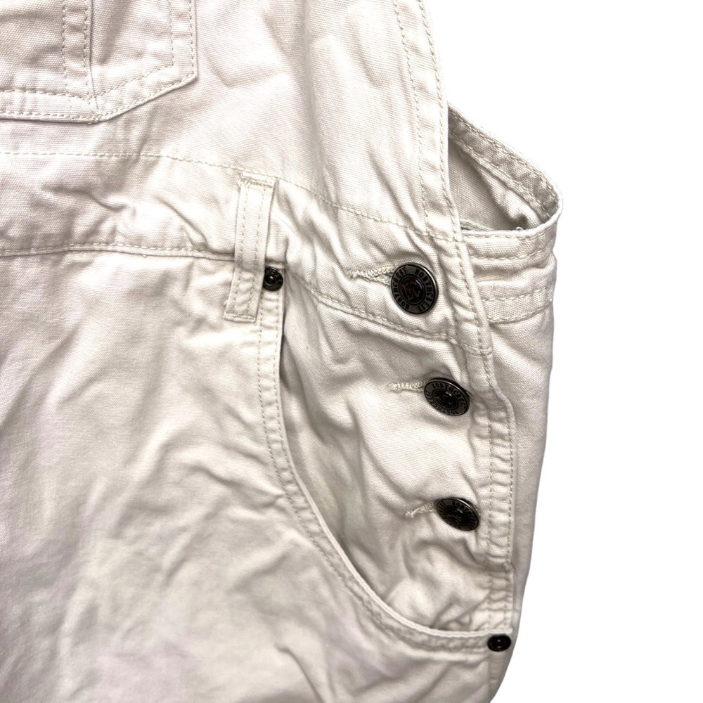 Northcrest Jean Overall Shorts Carpenter Bib Denim Plus Size 22W Off White - Picture 3 of 6